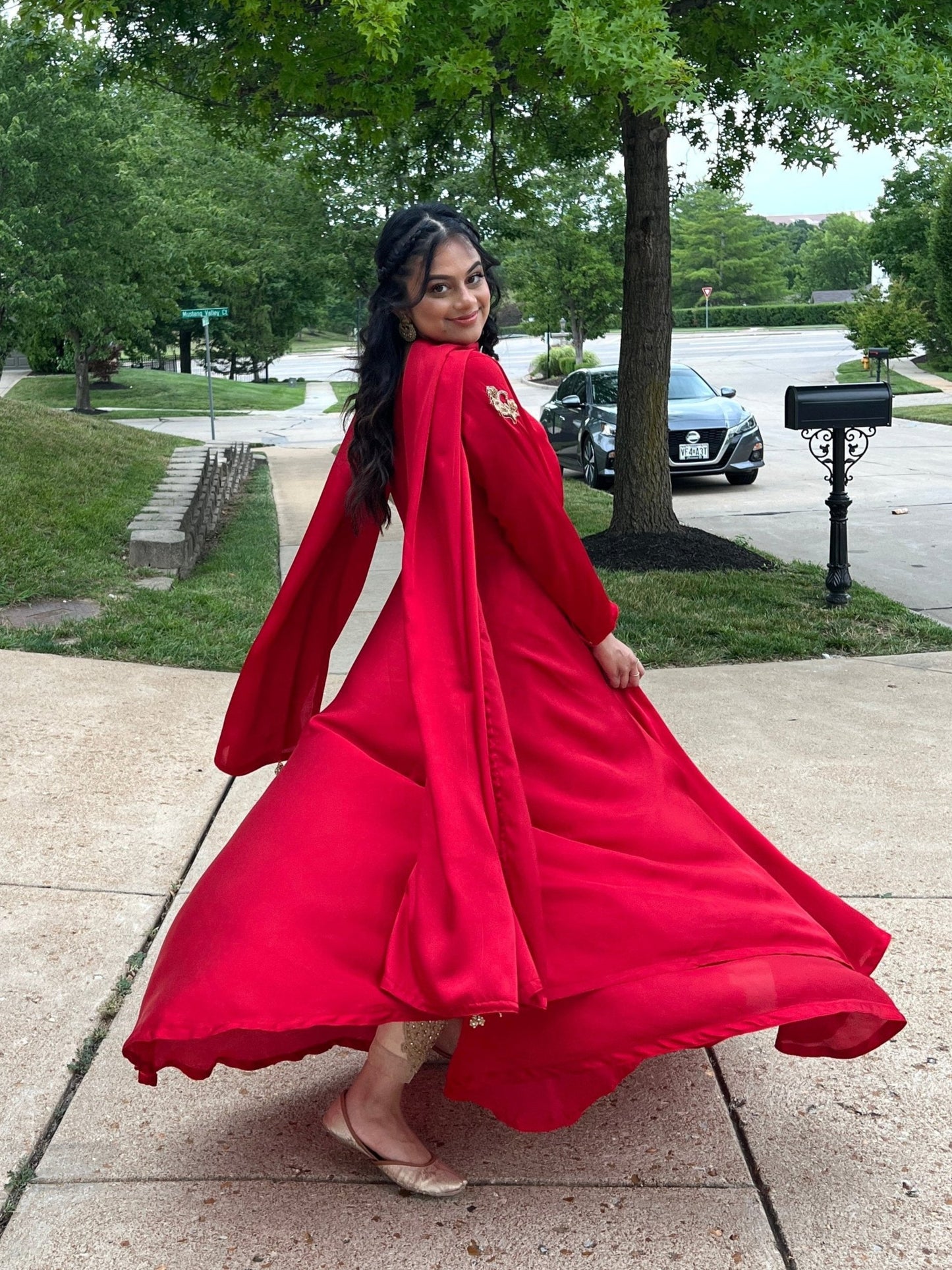 2 Piece Red Anarkali