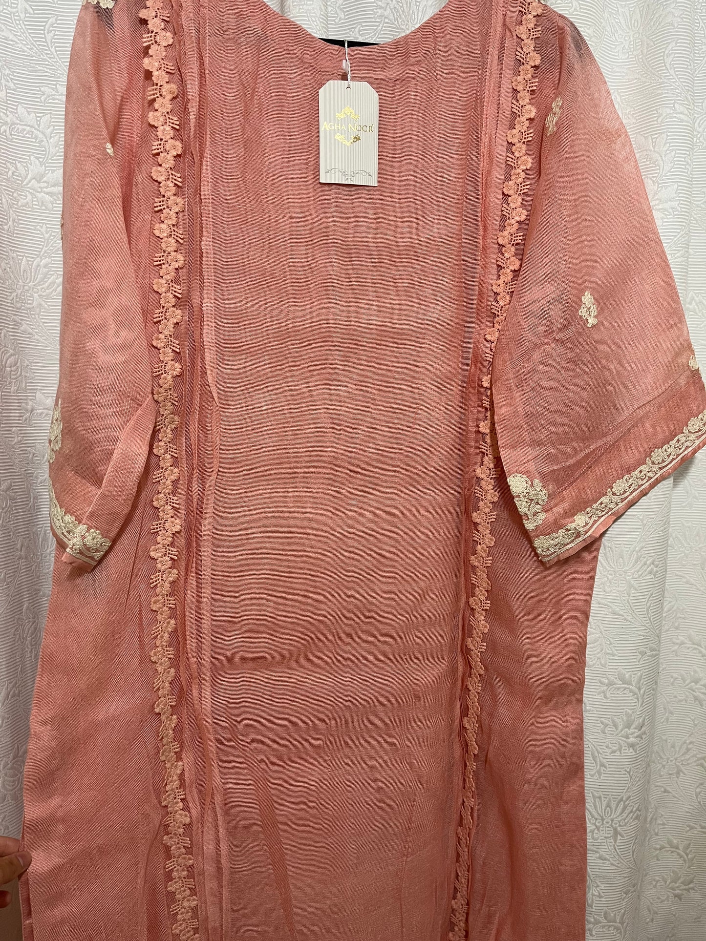 Agah Noor chiffon shirt with dupatta amd pant