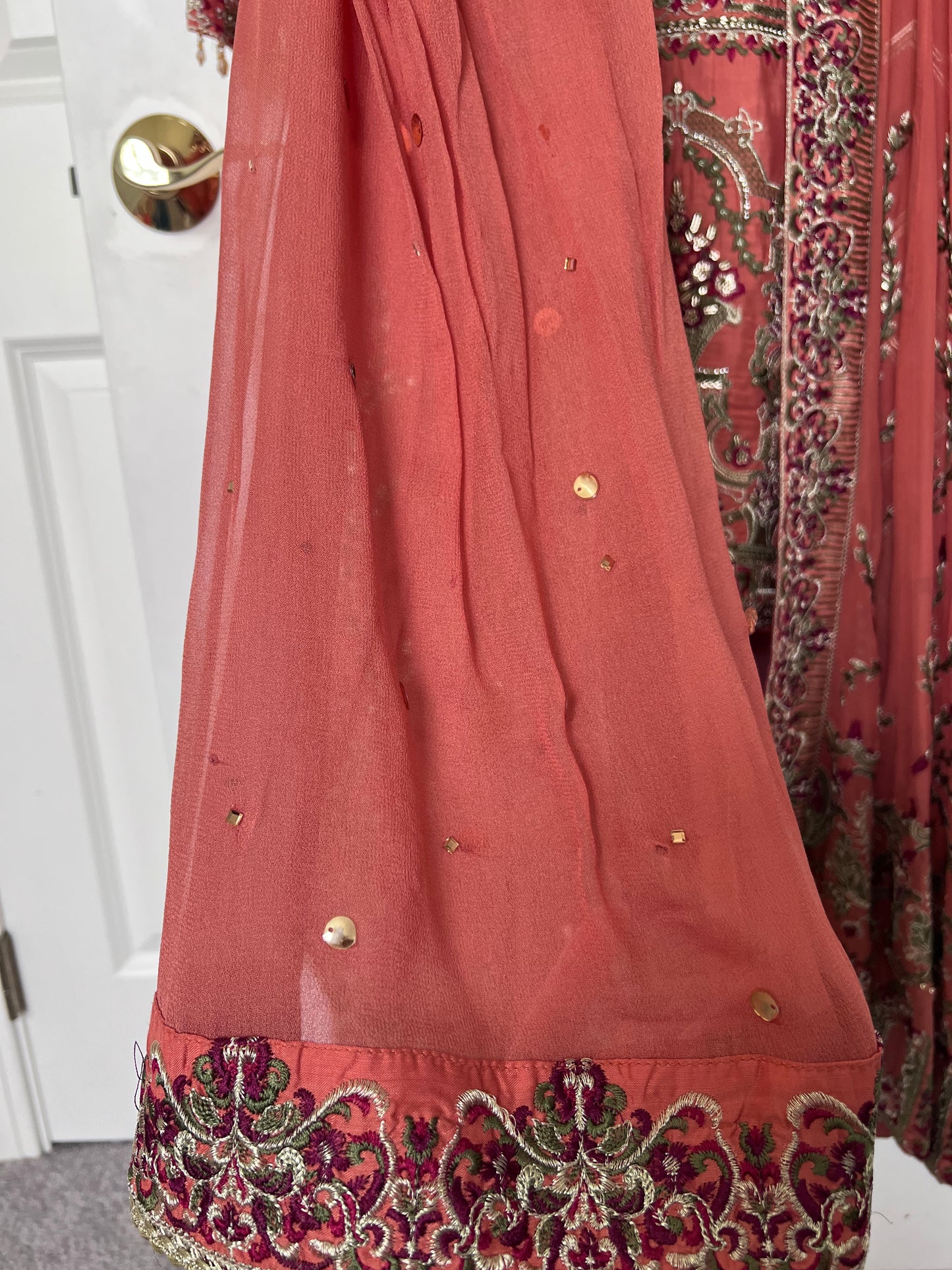 Khas 4 Piece Embroidered Gown and Gharara Outfit