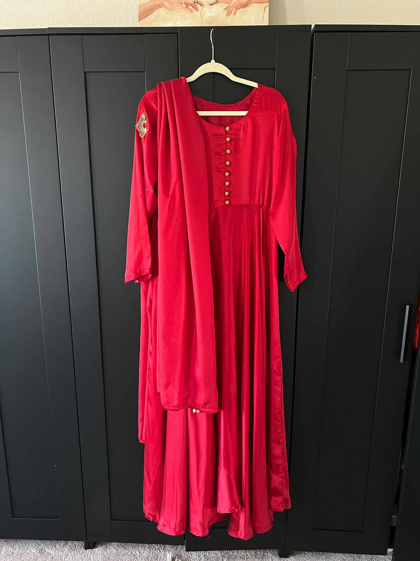 2 Piece Red Anarkali