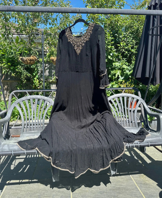 Black Maxi with Heavy Dupatta