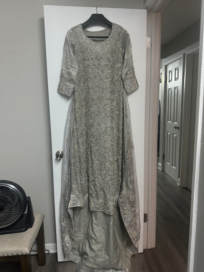 Silver 3 Piece Maxi Dress