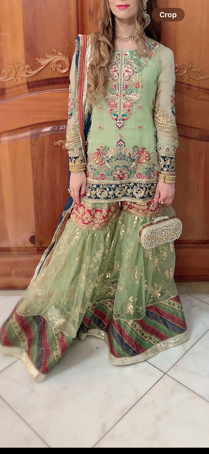 Anaya x Kamiar Pista Green Gharara