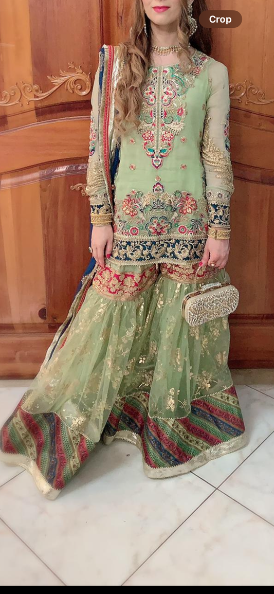 Anaya x Kamiar Pista Green Gharara